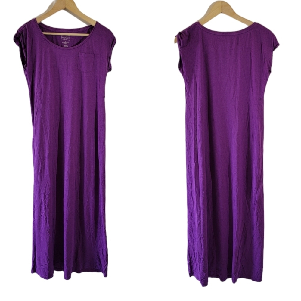 Bump Start By Motherhood Purple Maternity Maxi Slip Dress S/P Cotton Modal Cozy